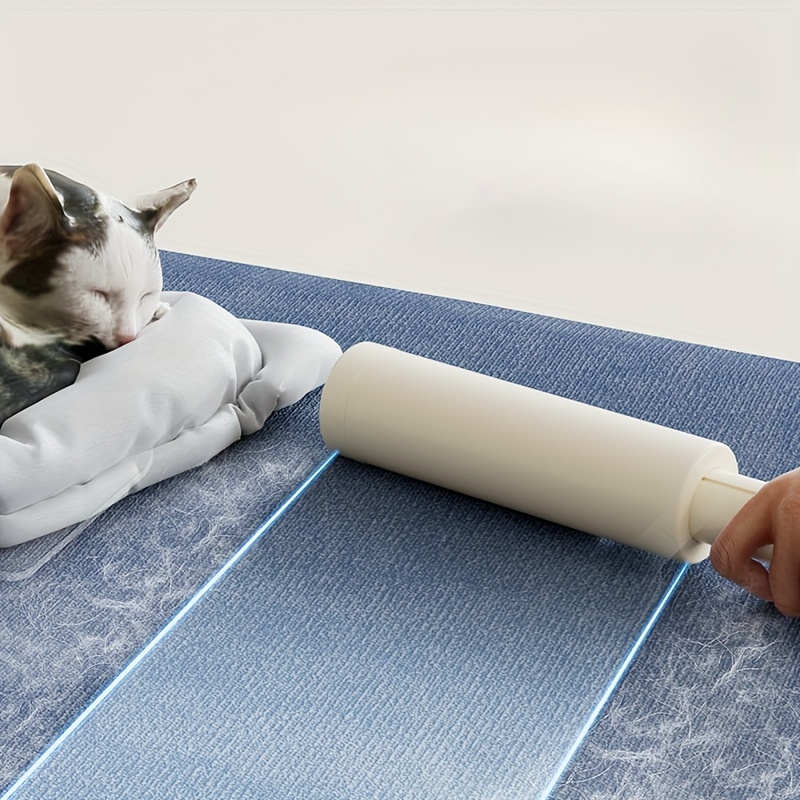 Rouleau à peluches en plastique lavable réutilisable, essuie poussière  collant, brosse de nettoyage pour vêtements, draps de lit, poils de chat et  de chien