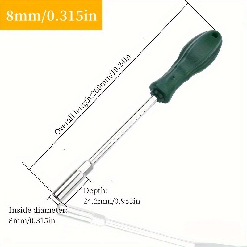 Image of 1pc Extended Hex Socket Screwdriver - , 45-gauge Steel, Industrial Tool