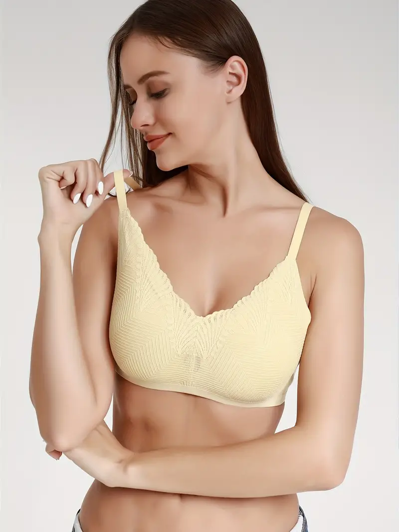 Womens Bras Underwire Seamless Perfect Coverage Push Up Bra Lace Embroidery  Soft Light Impact Brethable Bralettes 