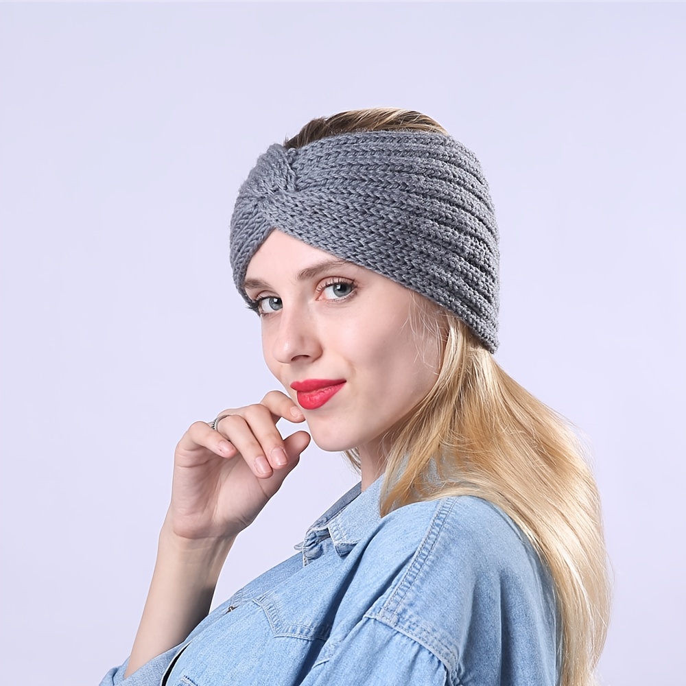 Solid Knitted Headband, Bandeau De Sport Chaud Pour Femmes
