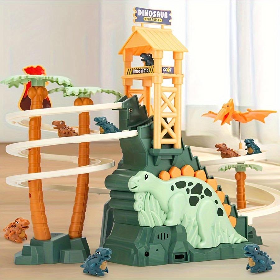 Dinosaurs Climbing Slide Light Up Music Stairs Toy With Five - Temu