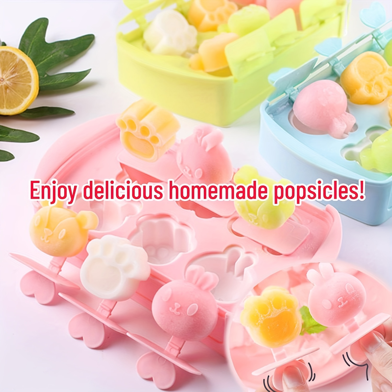 Popsicles Molds, Mini Popsicle Molds for Kids Baby Cute Shapes Silicone  Popsicle Molds BPA Free Reusable Ice Cream Mold Popsicle Maker Homemade DIY