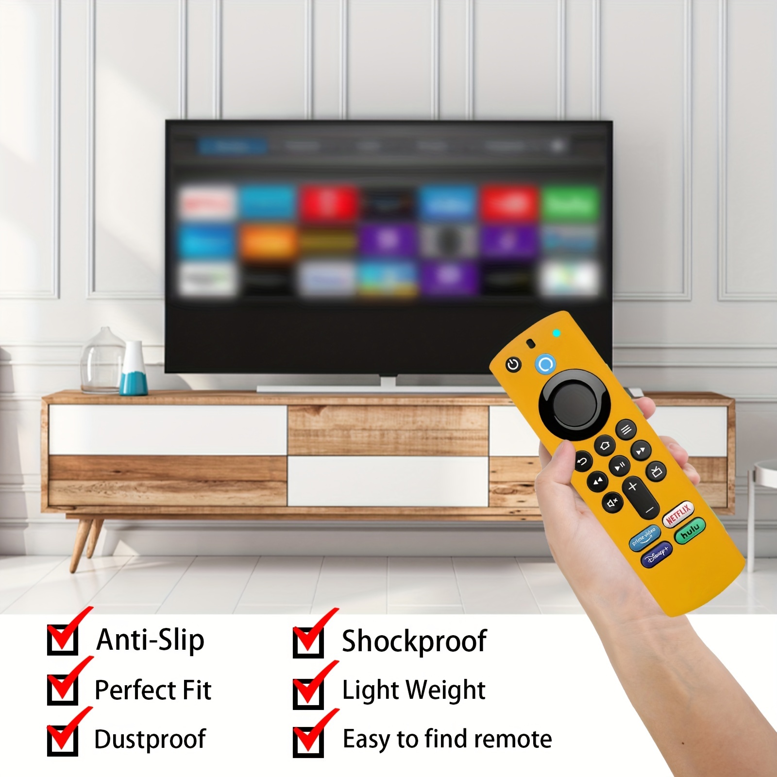 Funda protectora para mando a distancia Protector de piel desmontable para  Kuymtek  Fire TV Stick Lite Alexa Voice Remote Lite de 2 ª generación