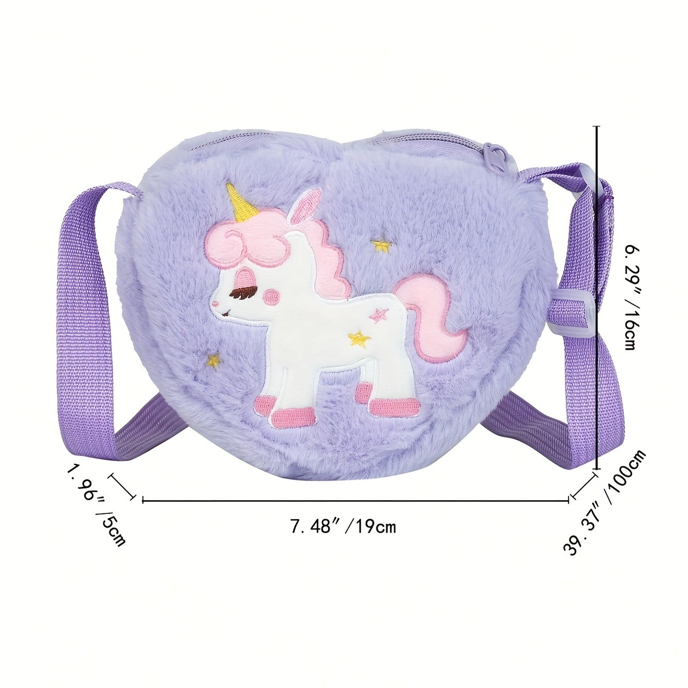 1pc Bolso Hombro Unicornio Niña Bolso Cruzado Peluche Lindo - Temu