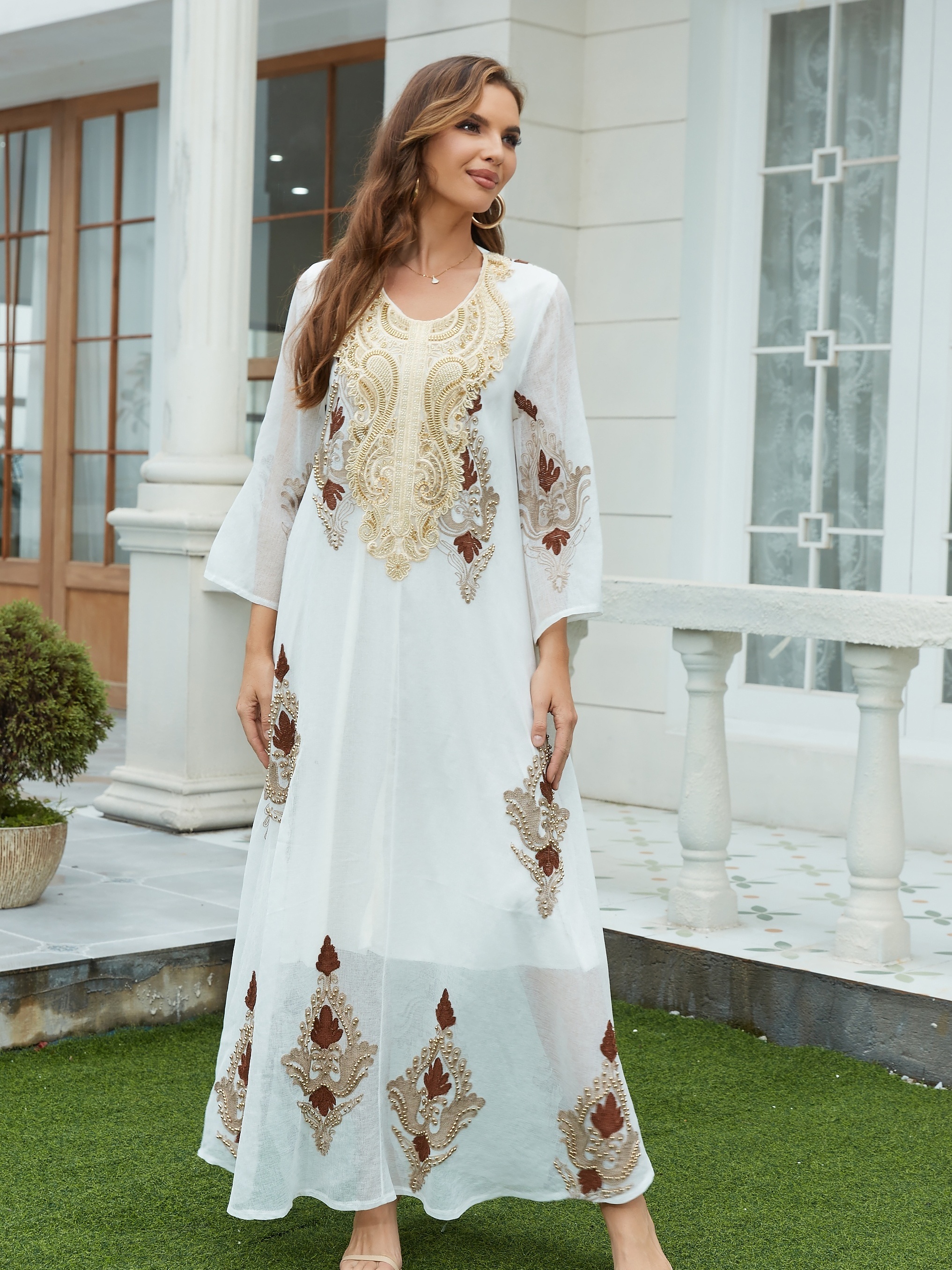 White long cheap sleeve kaftan