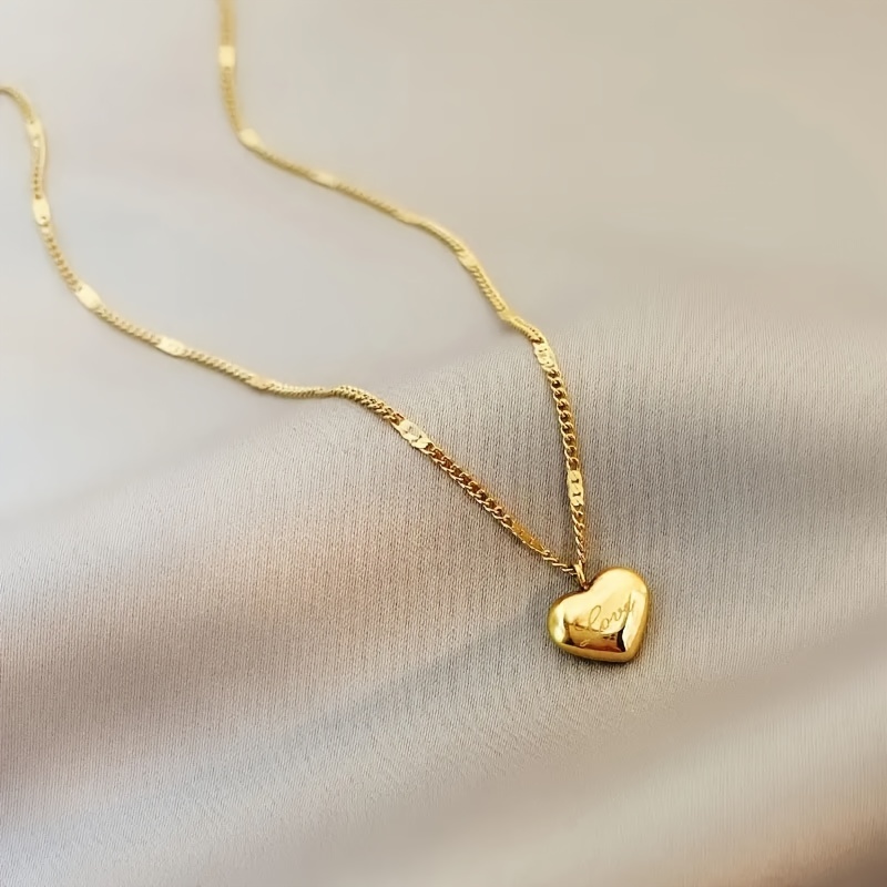 Gold Necklace for WomenNecklaces for Women Women Double Heart Necklace Heart to Heart Titanium Steel Necklace Temperament Pendant Necklace Necklace