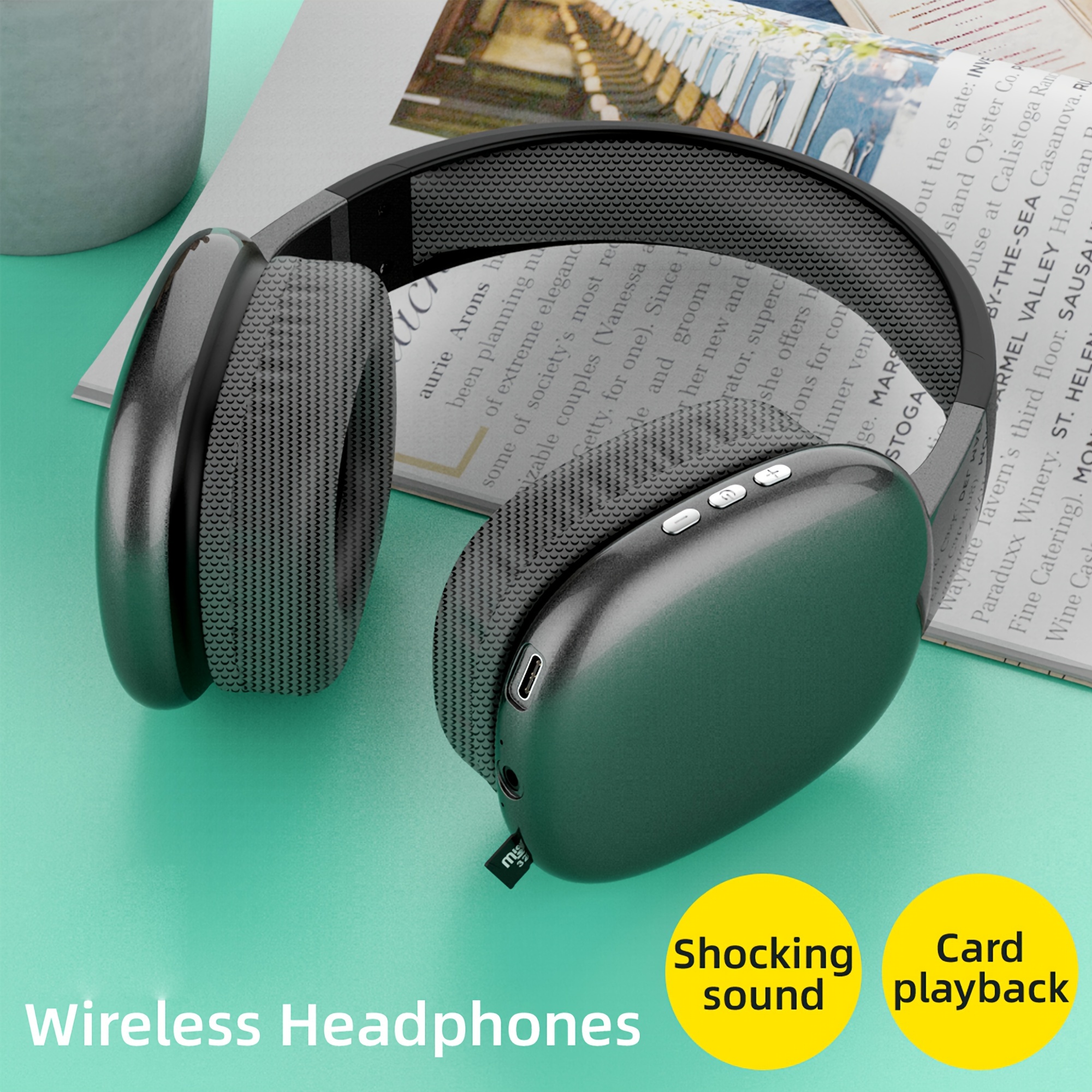 Wireless Headphones Clearance Bluetooth Headphones Over Ear,Foldable  Wireless And Wired Stereo Headset,For Cell Phone,Pc,Soft Earmuffs & Light  Weight