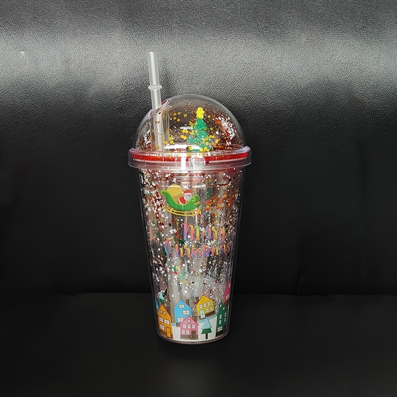 Christmas Welcome Cup Double layer Plastic Cup Water Cup - Temu