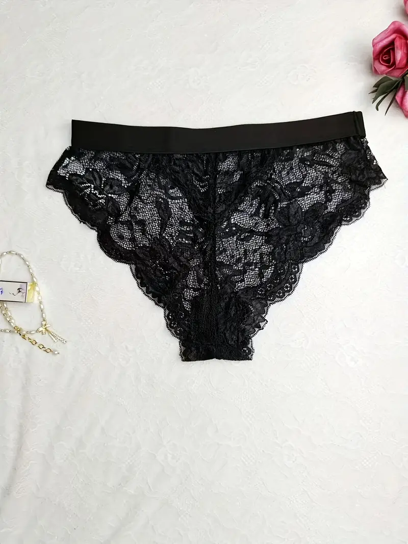 Women's Sexy Lingerie Set Plus Size Contrast Lace Scalloped - Temu