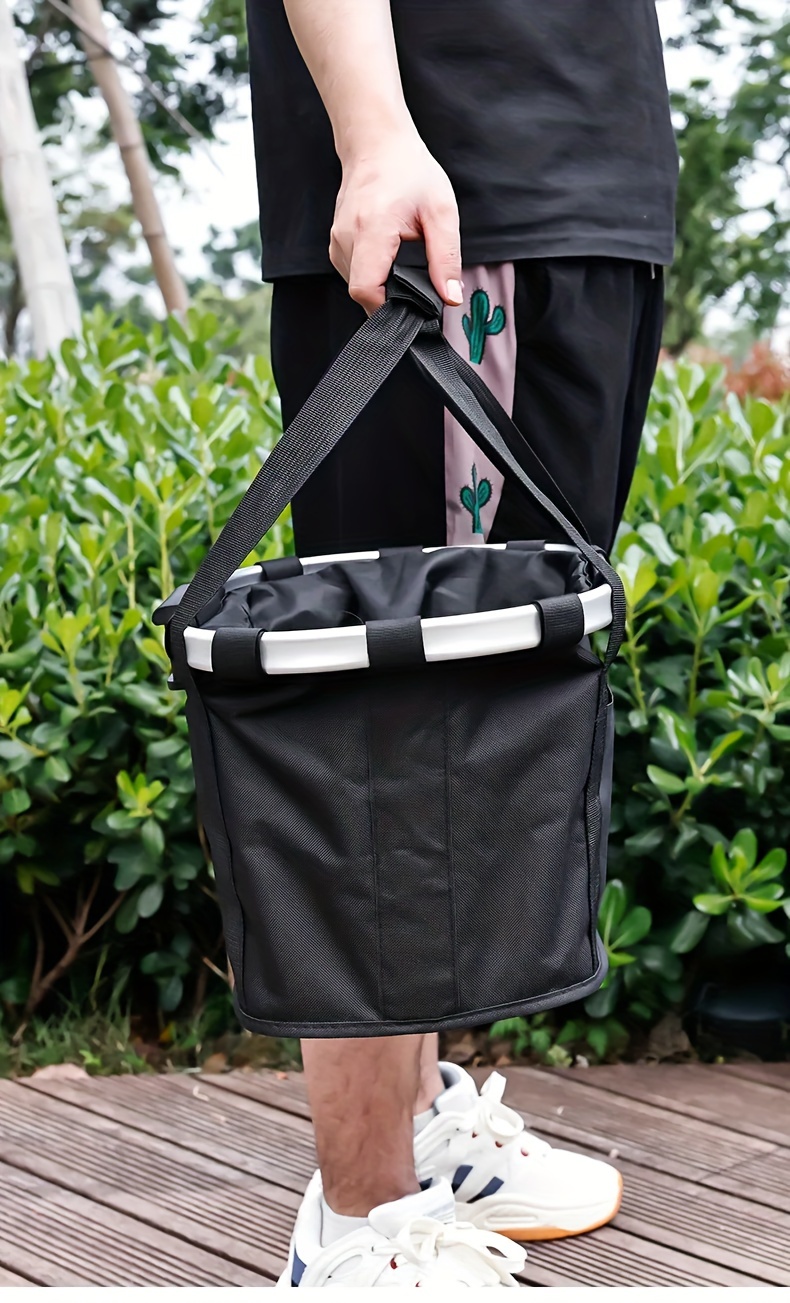 bicycle front basket bike small pet dog carry pouch 2 in 1 detachable mtb cycling handlebar tube hanging fold baggage bag 5kg load details 10