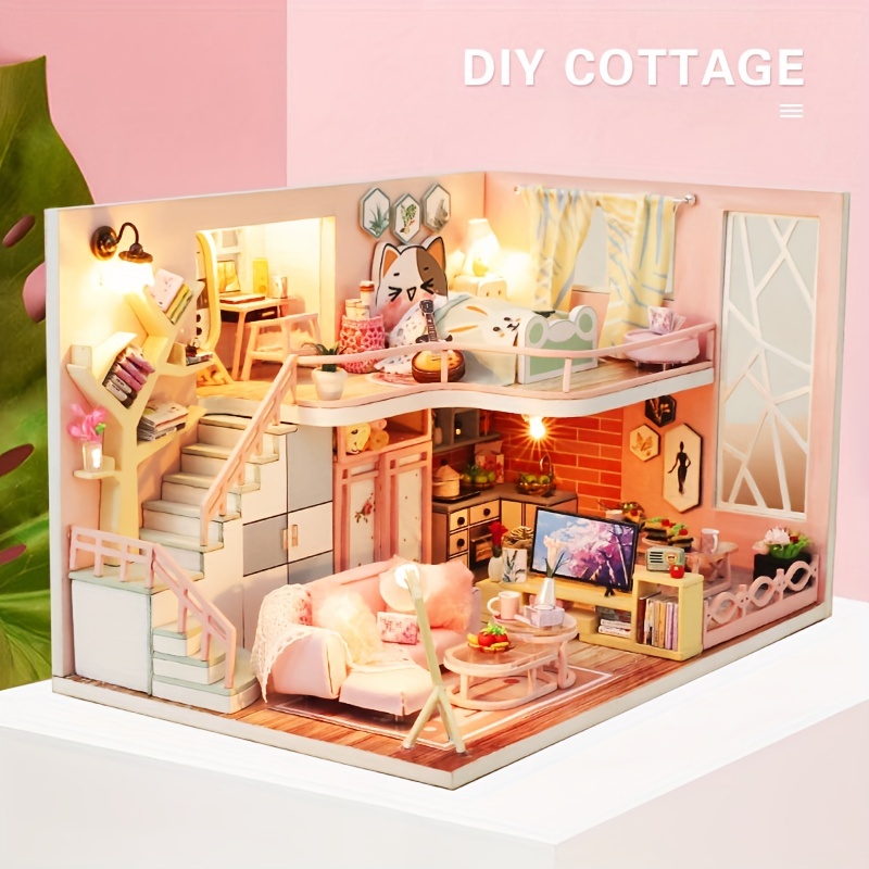 DIY Toy Doll House Forest Pavilion Miture Assemble Dollhouse kit