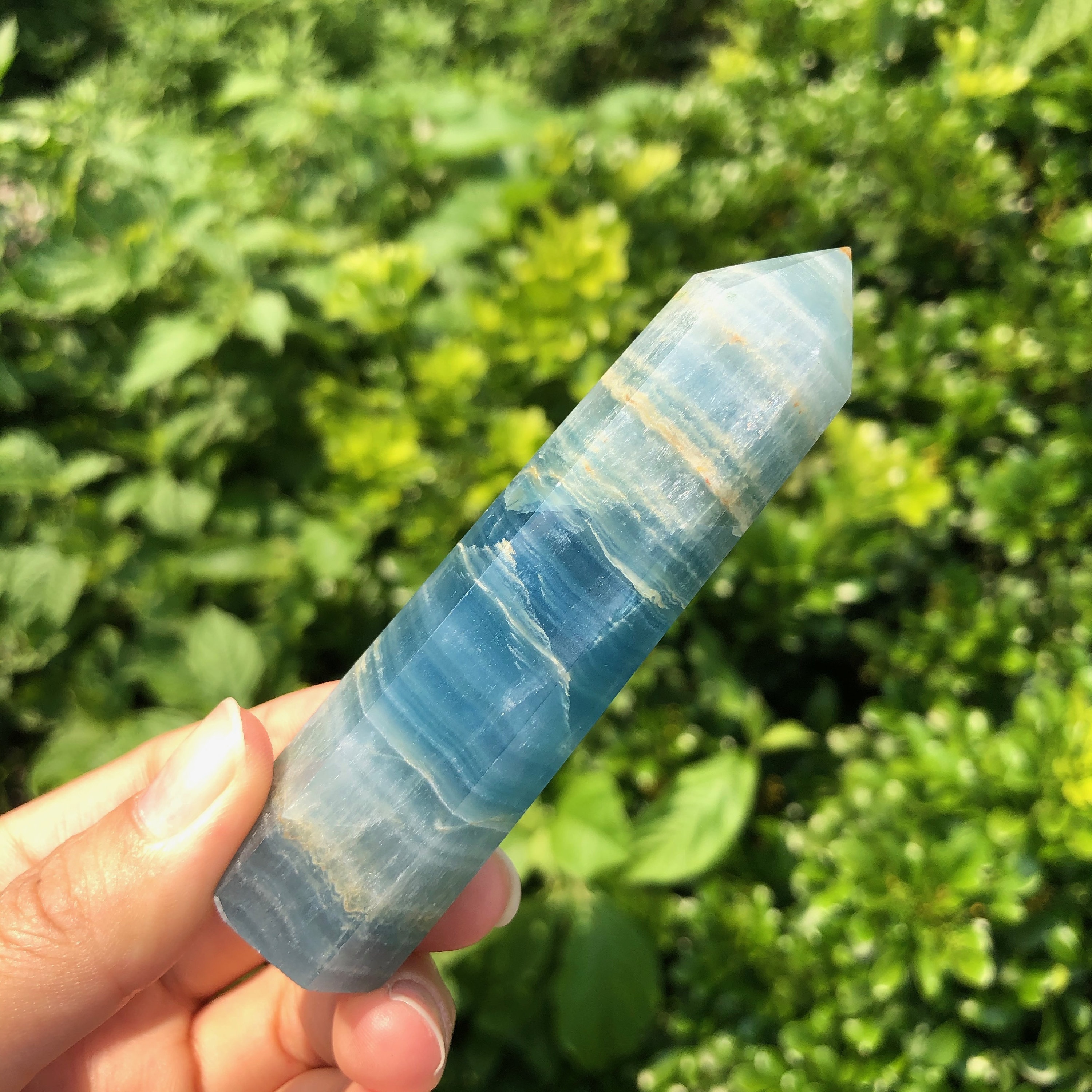 Blue Onyx Gemstone Crystal Tower - Cosmic Serenity Shop