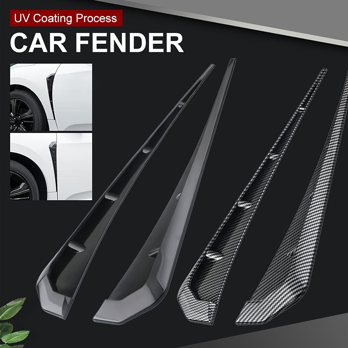 Car Fender Side Vent Carbon Fiber Spoiler Body Trim Cover - Temu