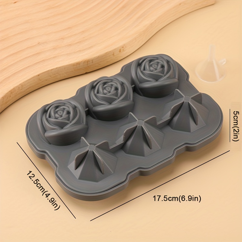 Flexible Silicone Rose Diamond Shape Ice Ball Mold Easy - Temu