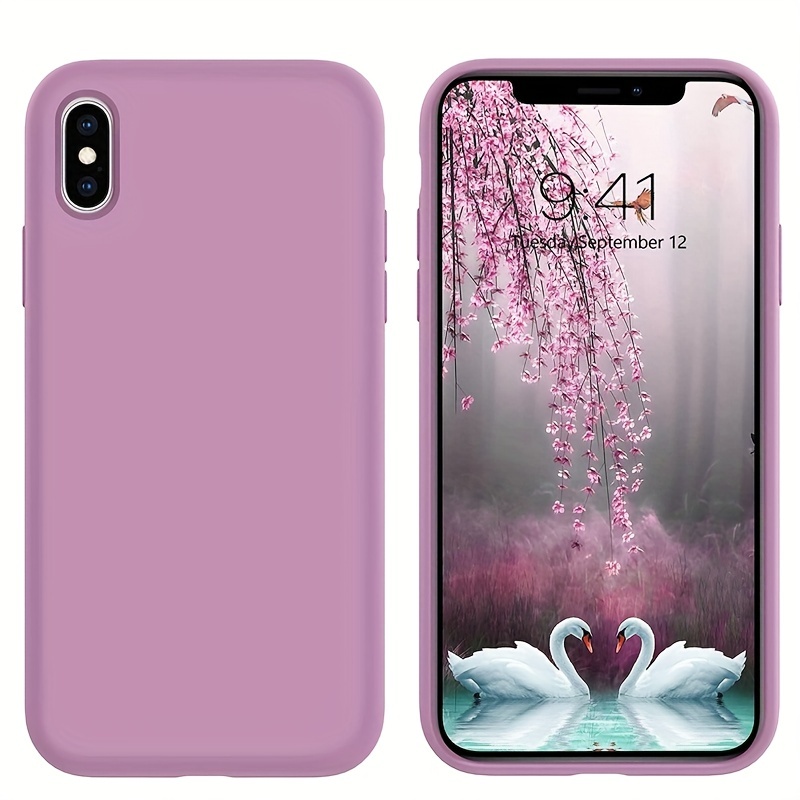 iPhone Xs Max Silicone Case with Liquid Silicone Gel Rubber Full Body  Protection Shockproof Case for iPhone Xs Max, Color - Purple 