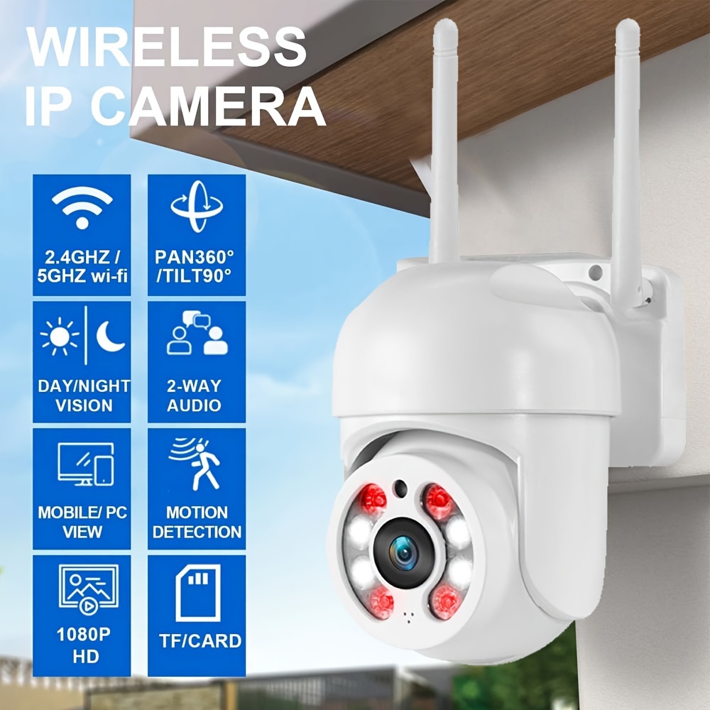Cámara IP WiFi de seguimiento automático, cámara de seguridad Pan Tilt,  cámara de vigilancia de cúpula de 3MP 2K, detección de movimiento de audio
