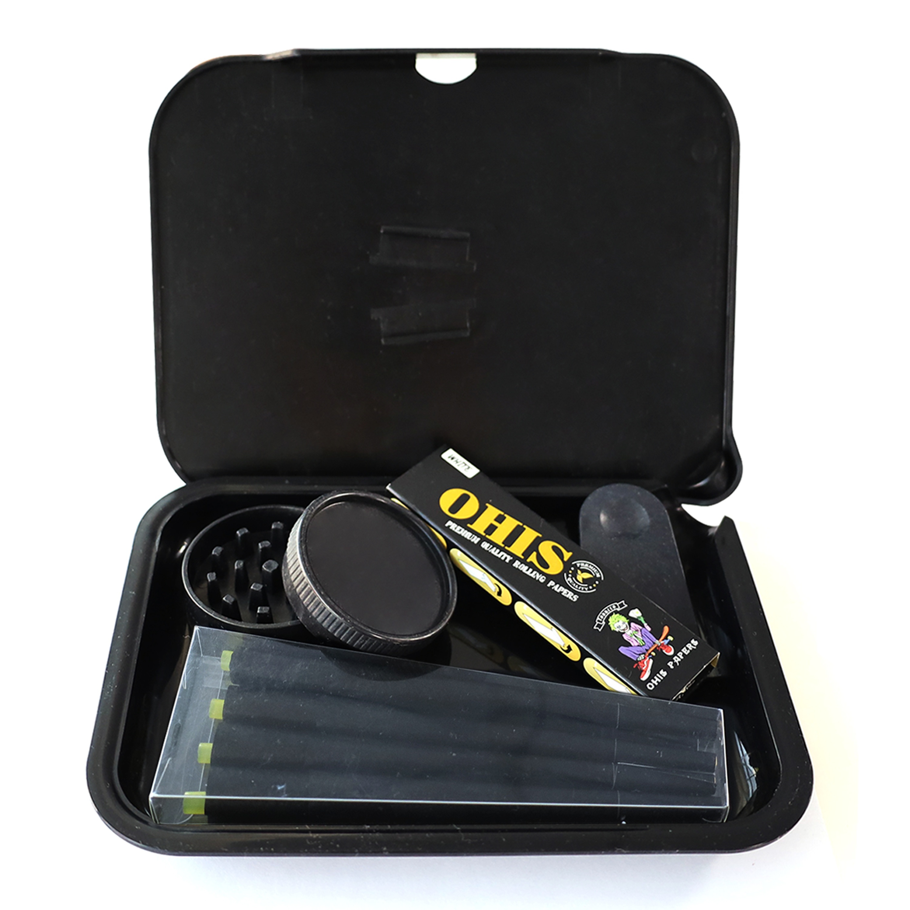 Skateboard Smoke Rolling Tray Set  With Grinder and Raw Rolling Paper –  Toke Tray