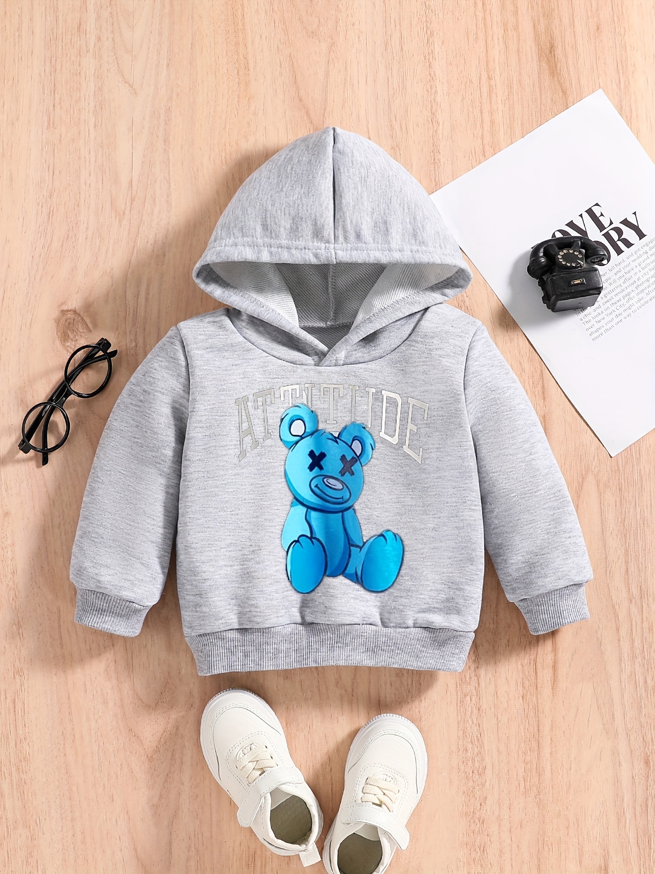 Baby Stylish Outfit - Kids Trendy Bear Graphic Sweatshirt Pullover