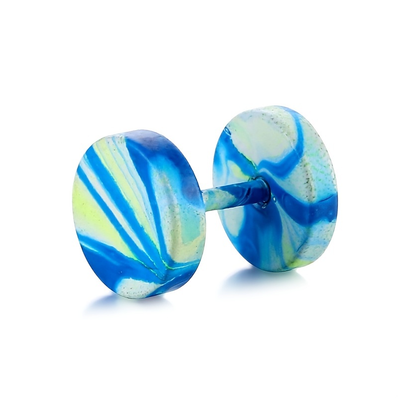 Colorful Painted Barbell Stud Earrings