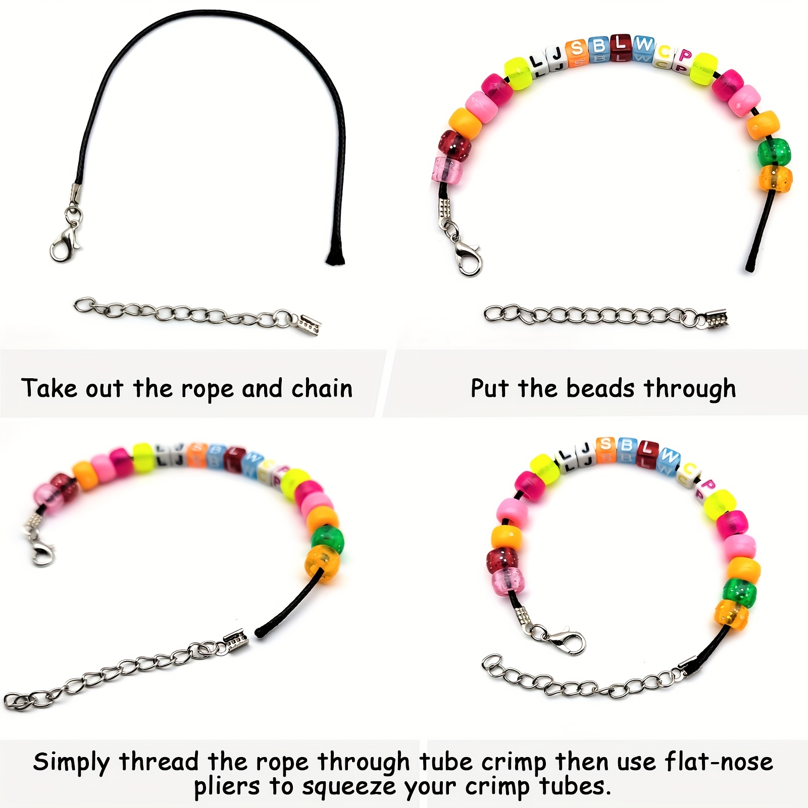 Multi colored Pony Beads Set For Bulk Rainbow Hair Rings - Temu