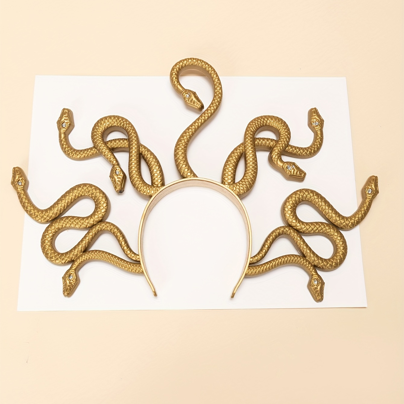 Golden Medusa Exaggerated Snake Head Hoop Dress Up Costume & Accessories  Costume Props