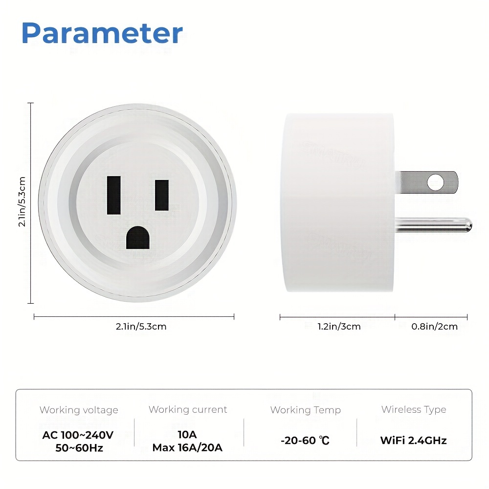 4/2/1PCS Wifi Smart Plug 2.4Ghz Mini Socket Outlet App Remote