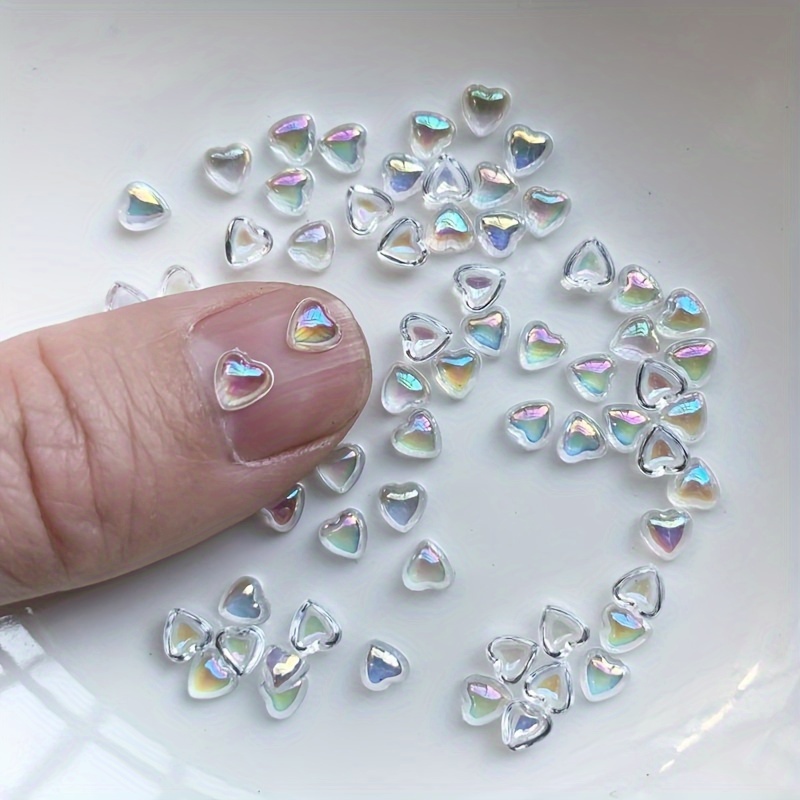 

Pièces De Charmes D'ongles En De Cœur Transparents AB, Strass D'ongles En De Cœur Transparents, Fournitures D'art Des Ongles Pour Femmes Et Filles, Bijoux D'art Des Ongles