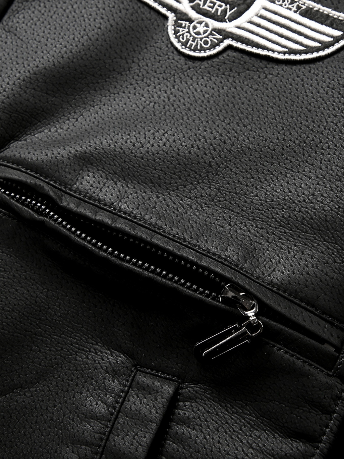 Men's Bomber Motorcycle Leather Jacket Vintage Fleece Faux - Temu