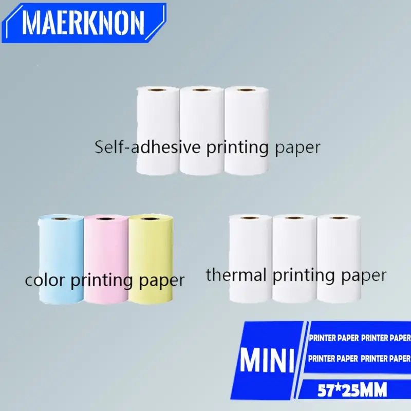 Mini Imprimante Papier Autocollant Coloré Autocollant Papier