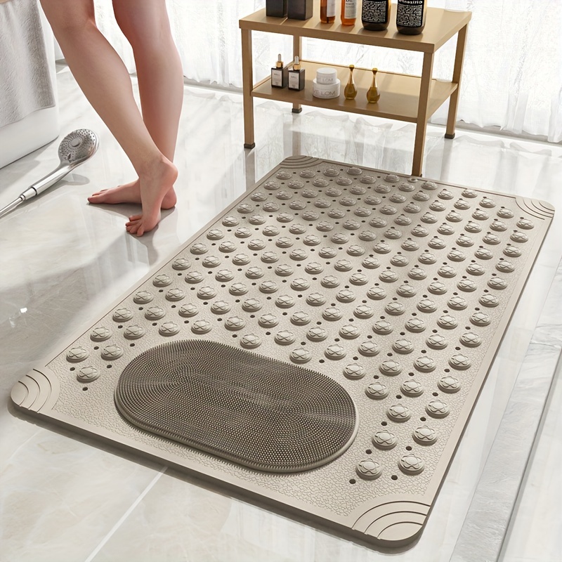 Non-slip Foot-shaped Bathroom Mat With Suction Cups