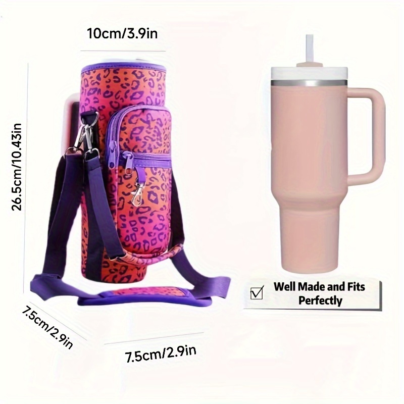  Water Bottle Carrier Bag for Stanley 40oz Tumbler with  Handle,Water Bottle Holder with Adjustable Shoulder Strap,Stanley Cup  Accessories for Hiking Travelling Camping (Gradient Purple) : Sports &  Outdoors
