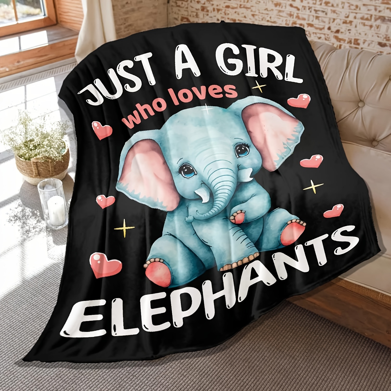 Cute Elephant Blanket Elephant Gifts For Women Girls Just A - Temu