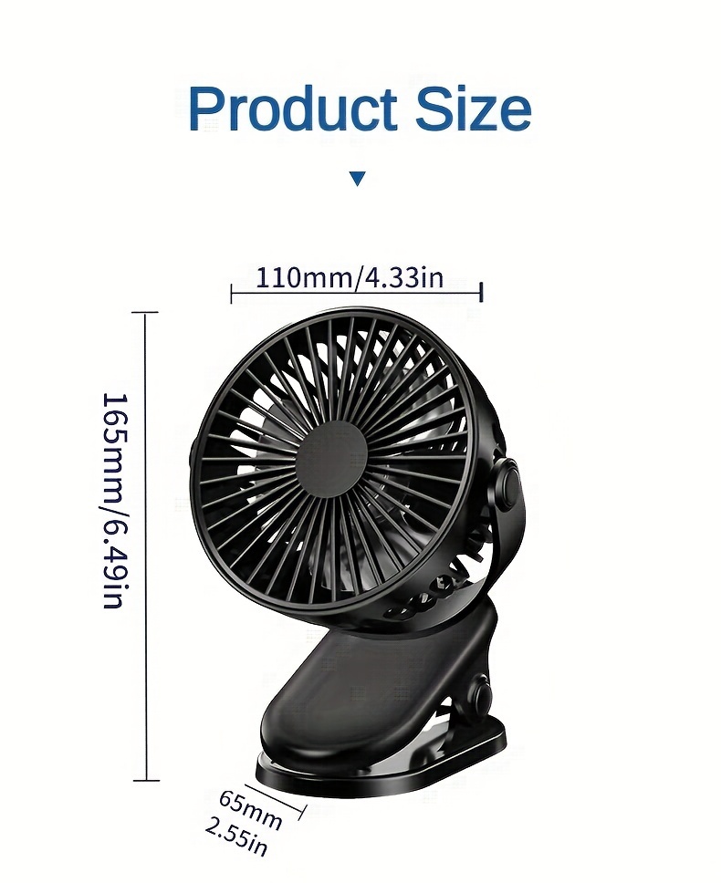 2pcs set   clip on small fan usb rechargeable student specific mini portable classroom desktop silent       cool portable fan school supplies perfect birthday christmas gift suitable for fishing camping travel details 13