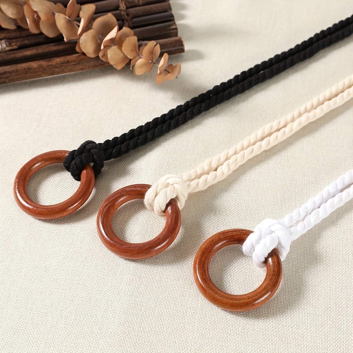 Braided Rope Belt with Tassel Sash - Vintage Style Waistband