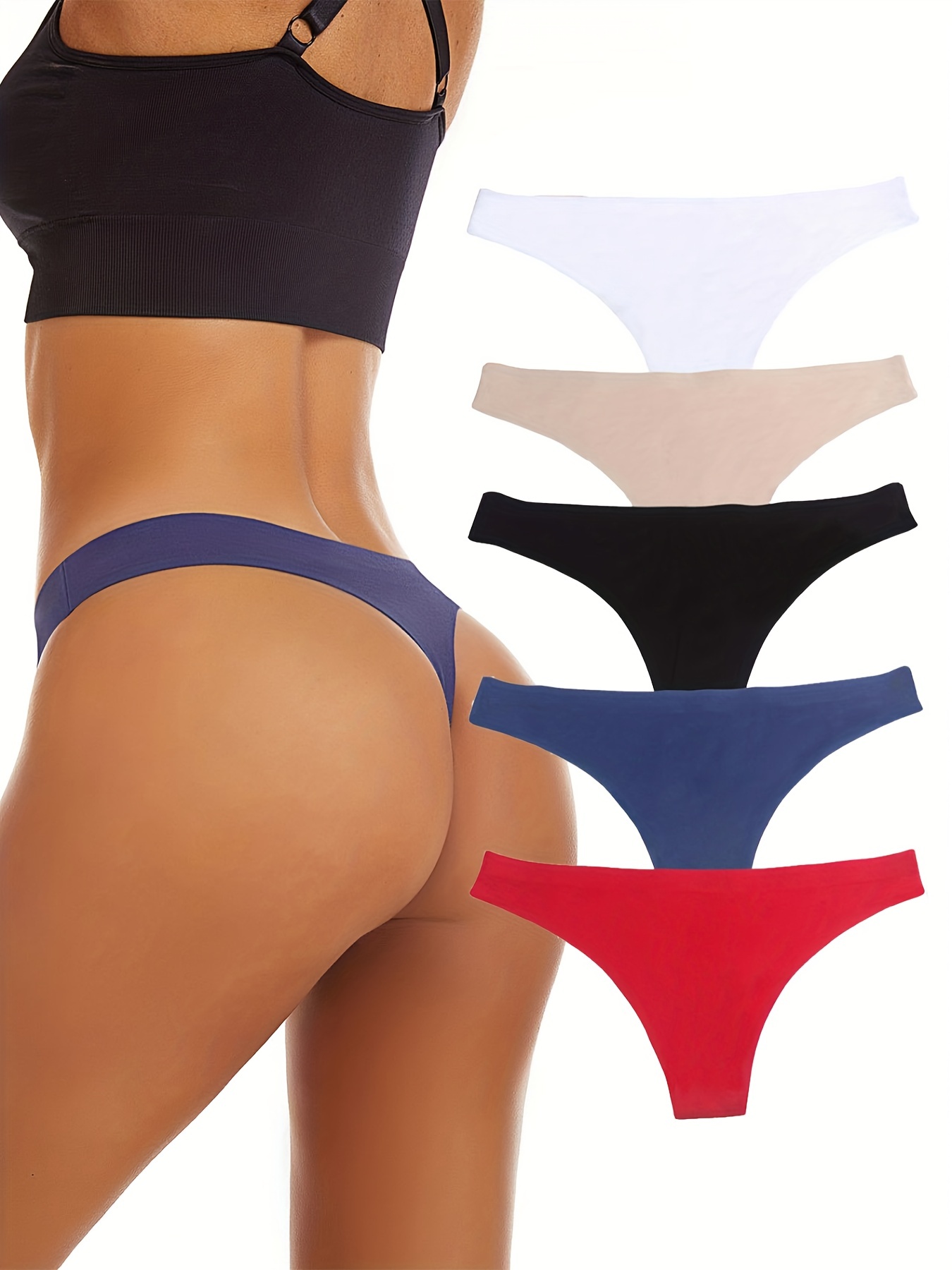  Low Rise Thongs for Womens Seamless Underwear Stretch