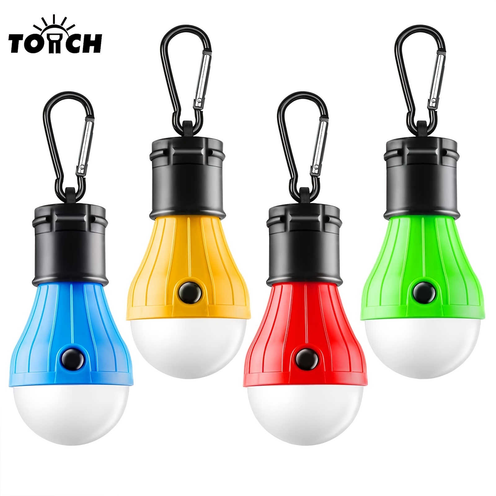 Doukey LED Camping Light [4 Pack] Portable LED Tent Lantern with Carabiner for Backpacking Camping Hiking Fishing Emergency Light Battery Powered Lamp