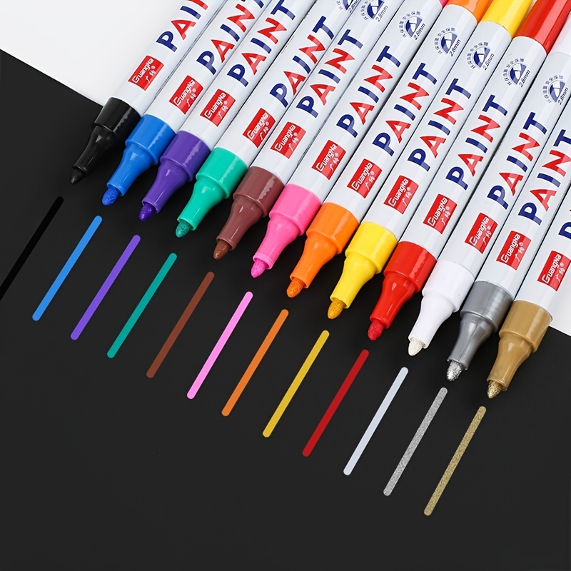 Permanent Markers,fine Tip Black Permanent Marker Pens Bulk Of Black Marker  Set Waterproof,quick Drying Black Markers Permanent Work On  Wood,metal,plastic,stone,glass For Office School Home - Temu Latvia