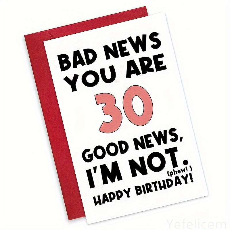 

Funny 30th Birthday Card For Men Women, Happy 30th Birthday Card For Friend Brother Sister, 30 Years Old Birthday Greeting Card, You're 30 I'm Not, 5*7in Envelope Included