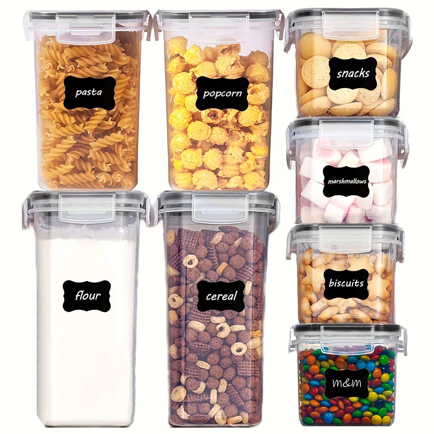 24 Piece Airtight Food Storage Container Set Kitchen & Pantry Organization  With Durable Lids Ideal for Cereal