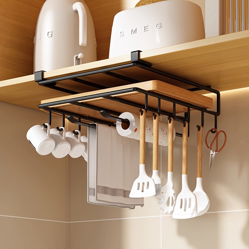 mDesign Metal Hanging Over Cabinet Kitchen Storage Organizer