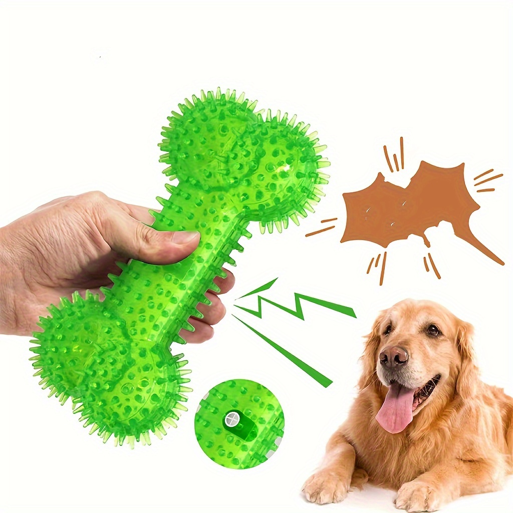 1pc Gray Bone Shape Dog Toy For Medium And Large Dogs, Durable Chew Toy And Boredom  Buster With Sound, Suitable For Golden Retriever And Other Large Breeds