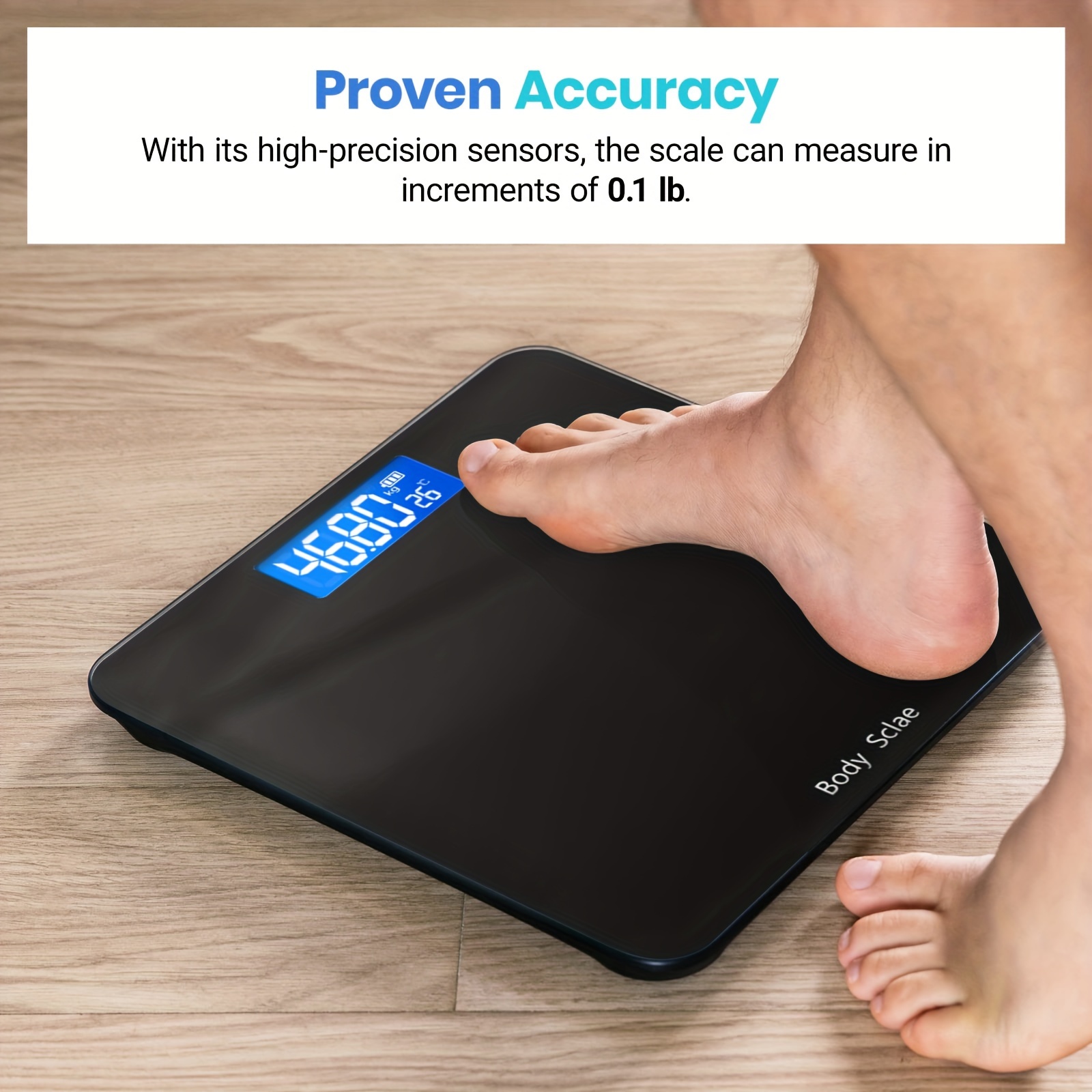 Digital Bathroom Scale Body Weight Scales 400 lbs Ultra Slim Most