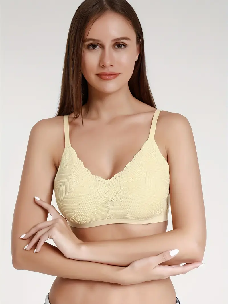 LBECLEY Womens Lingerie Womens Bras Comfortable No Wire Womens Comfort Lace  Bra Padded Wireless Bra with Soft Foam Cups Push Up Bras for Women Black