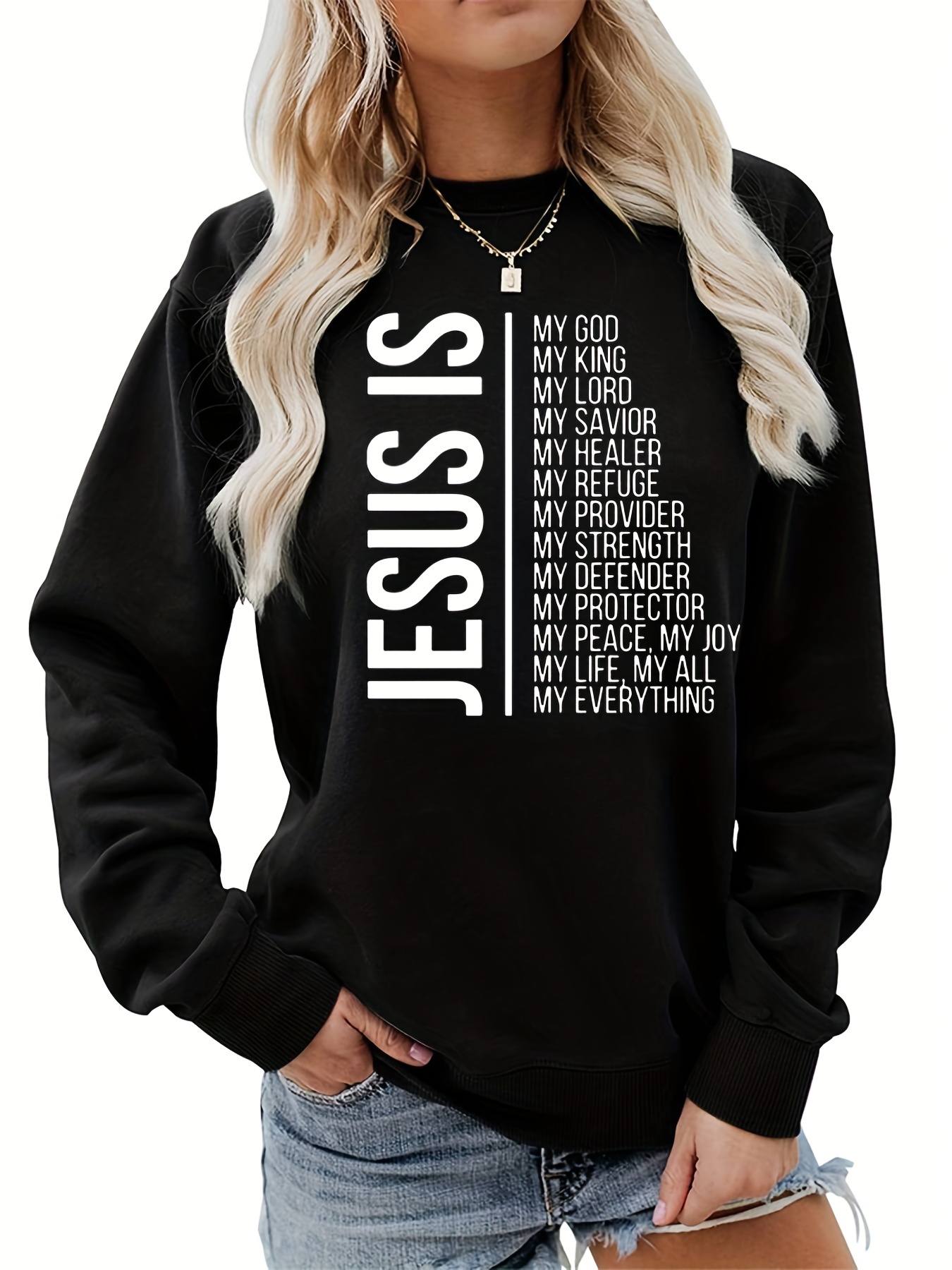 Jesus is My Everything Basketball Jersey My God My King My Lord My Savior  Christian Gifts 3D Basketball Jersey Black