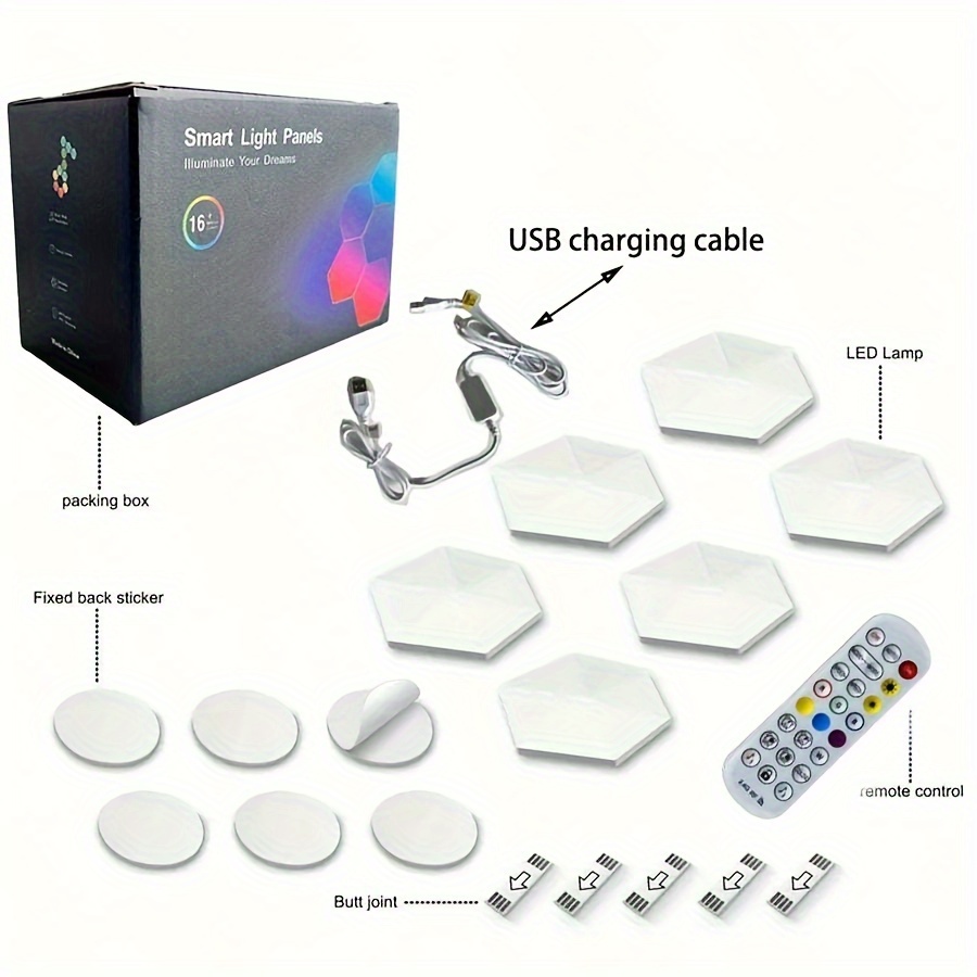 Panel Luz Led Inteligente 10 Piezas Luz Hexagonal Celular - Temu Chile