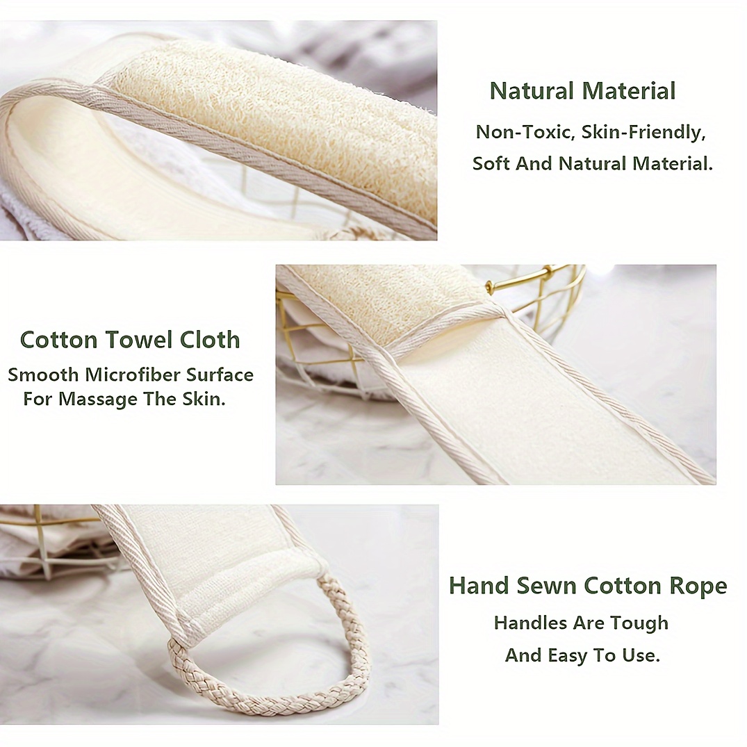 1pcs Natural Loofah Exfoliating Back Scrubber, Loofah Sponge Pad Body Sponge Scrubber For Deep Cleansing And Rejuvenating Your Skin, Unisex