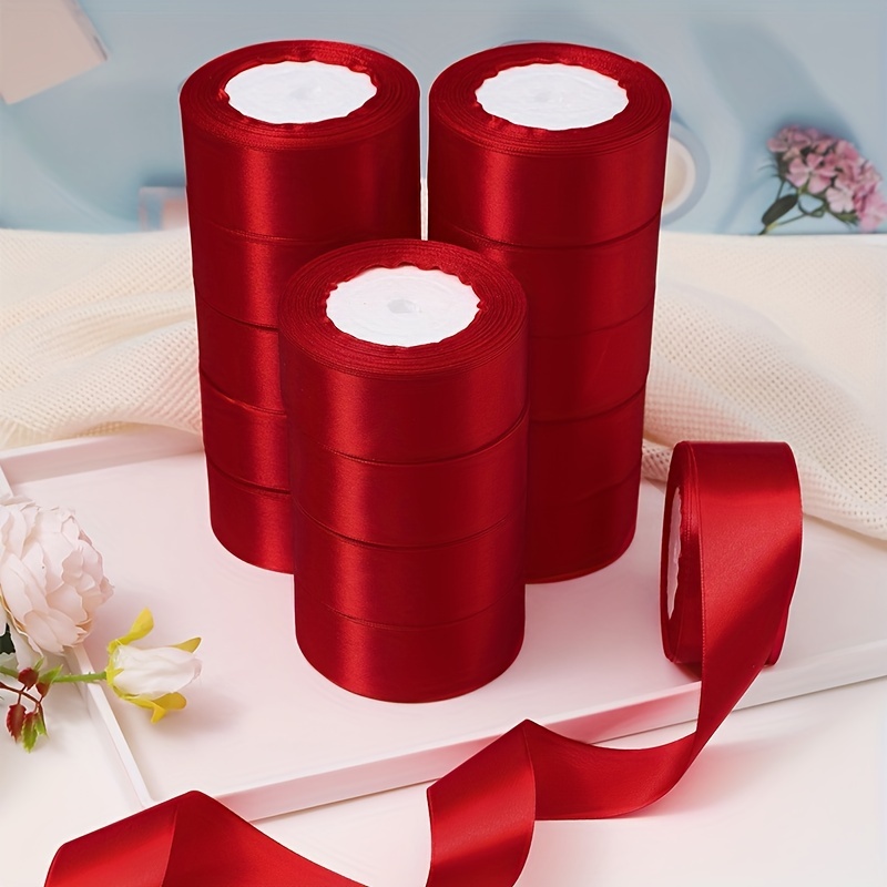 

5 Rolls Of Luxurious Silk Satin Ribbon - Perfect For Diy Rose Flowers, Cake Decoration, Gift Wrapping, And Wedding Party Bows!