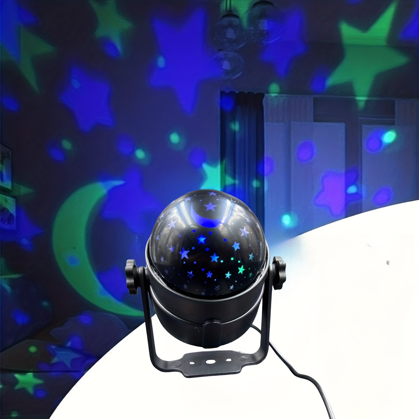 1pc Luz Nocturna Infantil Proyector Luna Estrellas Rotación - Temu