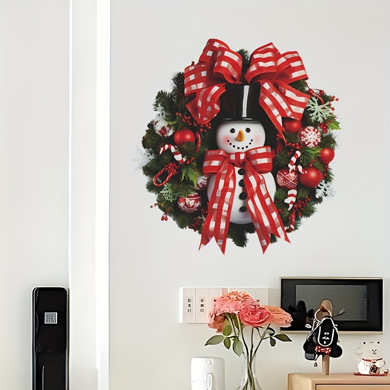 Vinilo decorativo puerta muñeco nieve