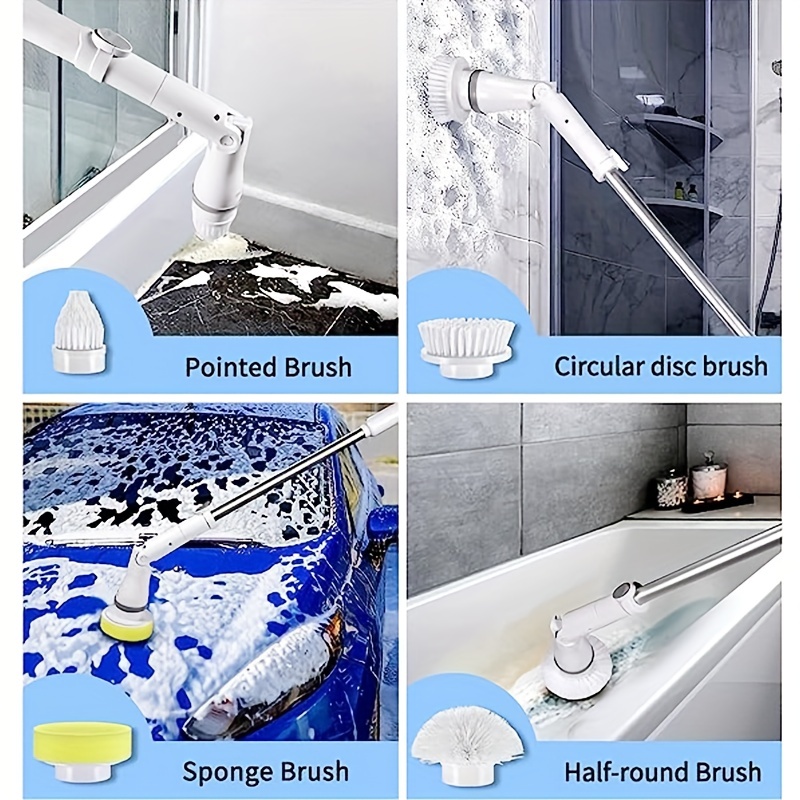 Electric Spin Scrubber, Power Bathroom Brushes for Cleaning, Cordless  Shower Scrubber with 3 Brushes Heads for Tiles, Showers, Bathroom, Windows